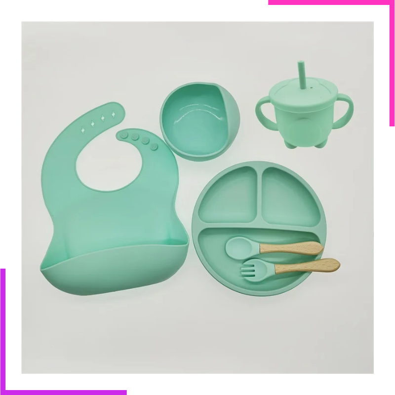 Ensemble De 2 Couverts Bébé - Cuillère Et Fourchette En Inox Avec Poignée Silicone - Sans BPA, Design Anti-étouffement - 9