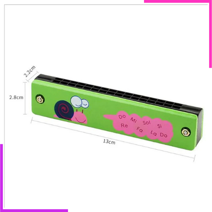 Harmonica Jouet Musical en Bois Montessori Vert