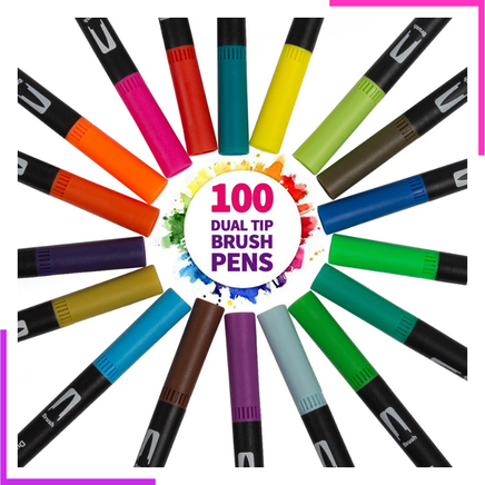  100 Multicolores Stylos Feutres pour Enfant (5)