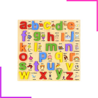 Tableau d'apprentissage des chiffres et des lettres en bois