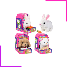 Peluche interactive, en forme de chien, chat ou lapin 