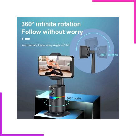 Support de téléphone avec suivi automatique du visage, rotation à 360°