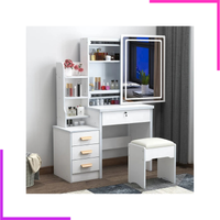 Coiffeuse de Rangement Moderne avec Mirroir LED