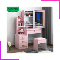 Coiffeuse de Rangement Moderne avec Mirroir LED