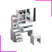 Coiffeuse de Rangement Moderne avec Mirroir LED