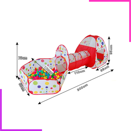 Tente tunnel et piscine à balles enfant, jouet pop-up maison.