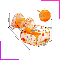 Tente tunnel et piscine à balles enfant, jouet pop-up maison.