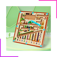 Labyrinthe Magnétique de Couleur et de Chiffres en bois