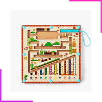Labyrinthe Magnétique de Couleur et de Chiffres en bois