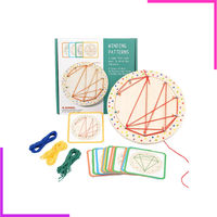 Geoboard en Bois Jeu d'enroulement de fil éducatif avec Cartes à Motifs