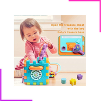 Cube sensoriel bébé, multifonctionnel, musique, apprentissage, coordination, etc