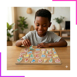 Alphabet Arabe Encastrable en Bois