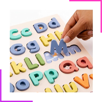 Alphabet Majuscules et Minuscules Montessori En Bois