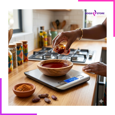 Balance de cuisine numérique mesurant des légumes