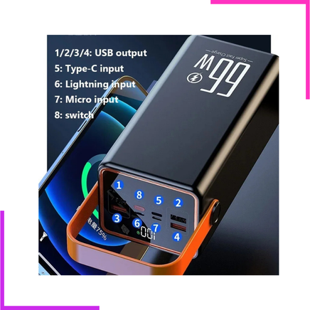 Banque d'alimentation portable 50000mAh avec affichage numérique LED