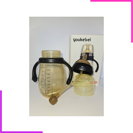 Biberon anti-colique à paille gravitationnelle avec tétine en silicone