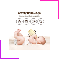 Biberon anti-colique à paille gravitationnelle avec tétine en silicone