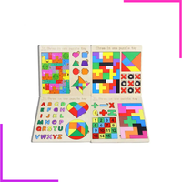 Lot de 4 Blocs Puzzle en Bois 1 Montessori