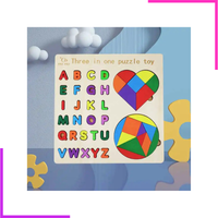 Lot de 4 Blocs Puzzle en Bois 1 Montessori