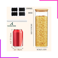 Lot de 3 Bocaux en Verre 1.5 Litres