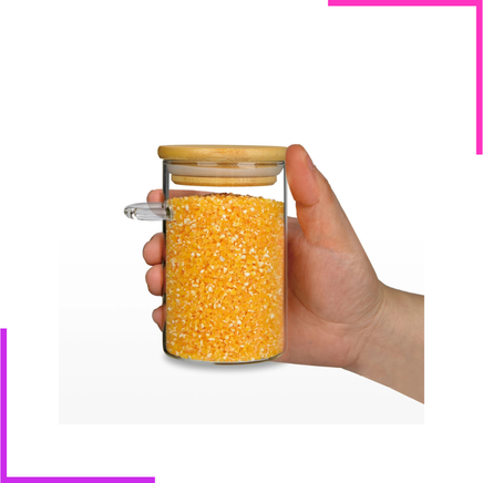 Bocaux en verre et bambou avec cuillères