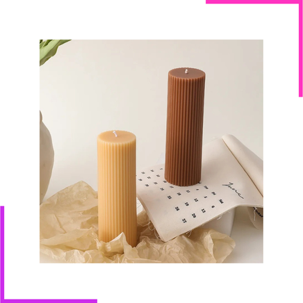 Bougies Piliers Cannelées Modernes