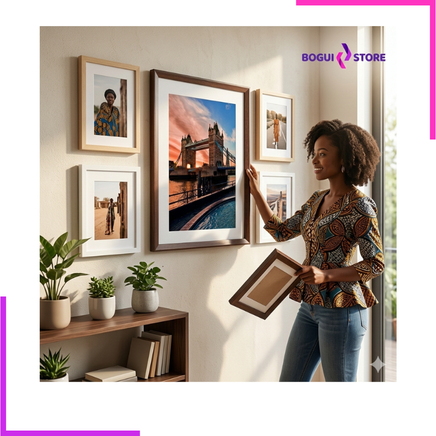 Cadre photo mural en bois