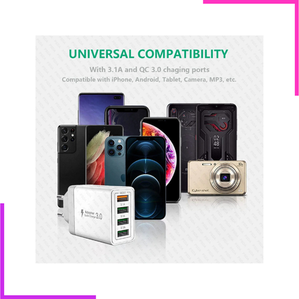 Chargeur mural rapide 4 ports USB