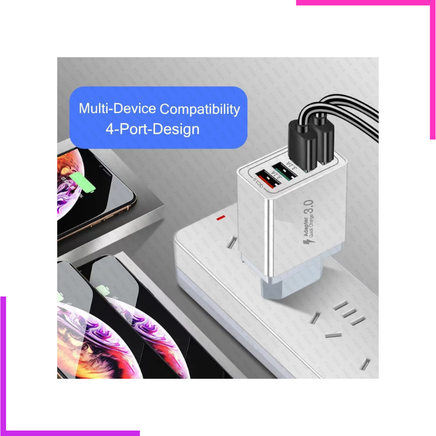 Chargeur mural rapide 4 ports USB