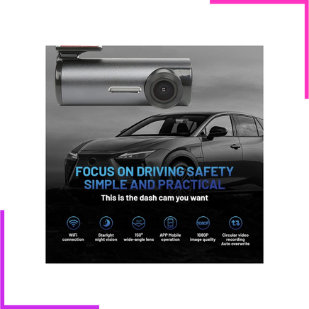 Caméra embarquée voiture 1080P Full HD avec Wi-Fi