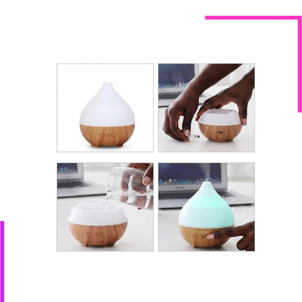 Humidificateur d'air léger coloré à grain de bois diffuseur d'aromathérapie capacité de 100ml Mini 1 an ajoute des huiles essentielles