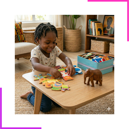 Jeu de Puzzle Educatif, Bois Montessori, Boîte en métal
