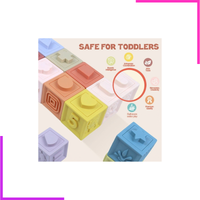 Les douze cubes en silicone aux couleurs pastel
