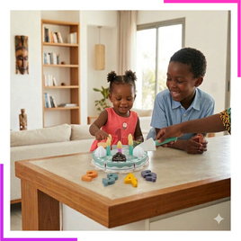 Jouet gâteau d'anniversaire en bois pour enfant