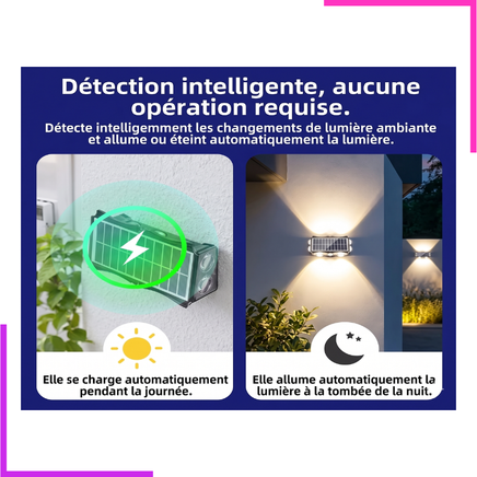 Lampe Murale Solaire LED Étanche IP65 Extérieure