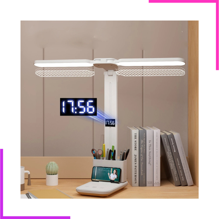 Lampe de table moderne rechargeable pliable à 2 têtes LED tactile