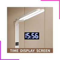 Lampe de table moderne rechargeable pliable à 2 têtes LED tactile