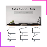 Lampe de bureau à pince à bras long réglable LED moderne et simple
