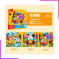 Livre de Puzzles d'Animaux d'Apprentissage Montessori pour Enfants, Puzzles 3 en 1