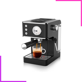 Machine à Café Espresso 20 Bars avec une Cafetière 2-en-1 et un Mousseur à Lait