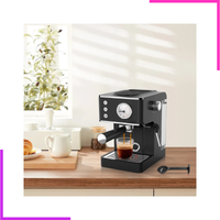 Machine à Café Espresso 20 Bars avec une Cafetière 2-en-1 et un Mousseur à Lait