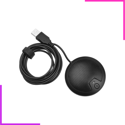 Microphone de conférence USB omnidirectionnel compact avec bouton mute