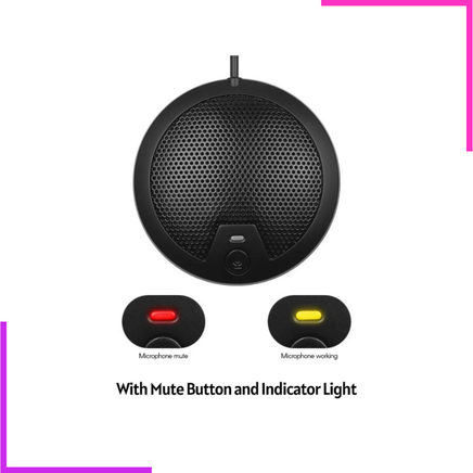 Microphone de conférence USB omnidirectionnel compact avec bouton mute