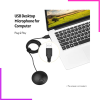 Microphone de conférence USB omnidirectionnel compact avec bouton mute