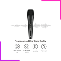 Microphone dynamique filaire avec bonnette anti-pop et câble XLR jack 6.35mm