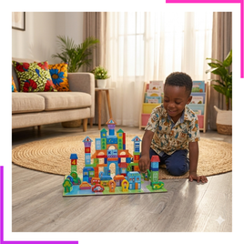 Montage de blocs colorés ville