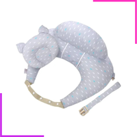 Coussin allaitement ergonomique bébé à motif forestier.