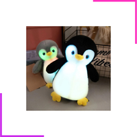 Peluche pingouin à LED, animal en peluche lumineux