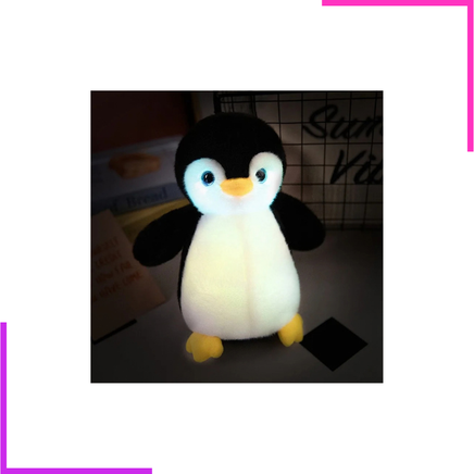 Peluche pingouin à LED, animal en peluche lumineux