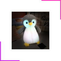 Peluche pingouin à LED, animal en peluche lumineux